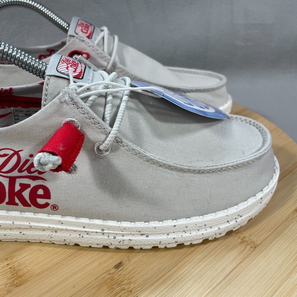 NWT Hey Dude Wendy Diet Coke Womens Size 6 Shoes Slip-on Loafers Grey/Red - Picture 3 of 16
